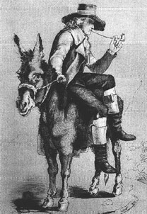 Schiller auf einem Esel